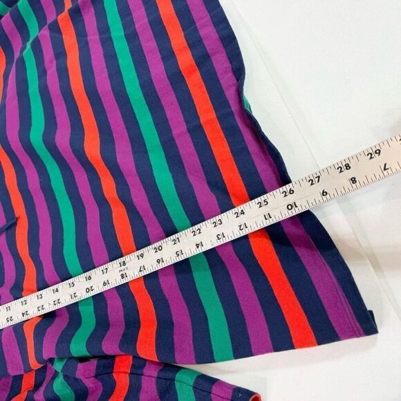 Lands' End Top Womens 2X Purple Striped Long-Sleeve Crew-Neck Drawstring Blouse - Picture 2 of 9